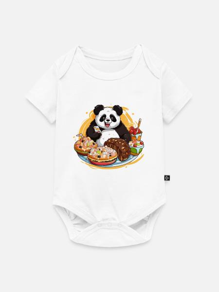 Panda Dessert Fest - Baby Premium Kurzarmbody - Weiß