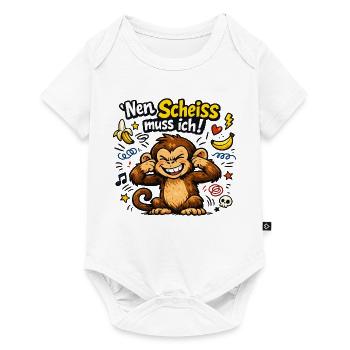 Nen Scheiss muss ich Affe - Baby Premium Kurzarmbody - Weiß - Vorne
