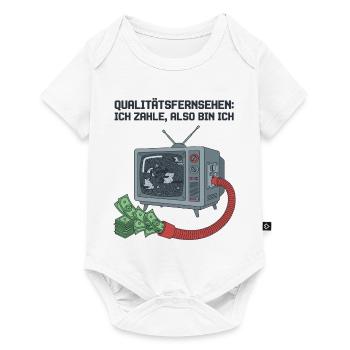 Rundfunkbeitrag Fernsehen Gebühren Satire - Baby Premium Kurzarmbody - Weiß - Vorne