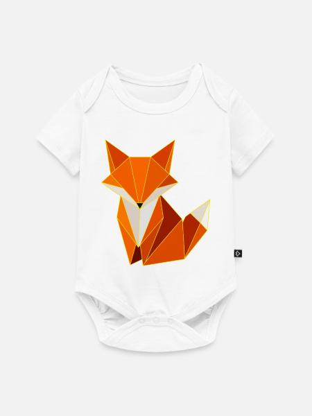 Fuchs Polygon Geometrie Design  - Baby Premium Kurzarmbody - Weiß
