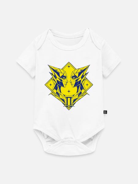 Zwillinge – Dualität & Balance - Baby Premium Kurzarmbody - Weiß