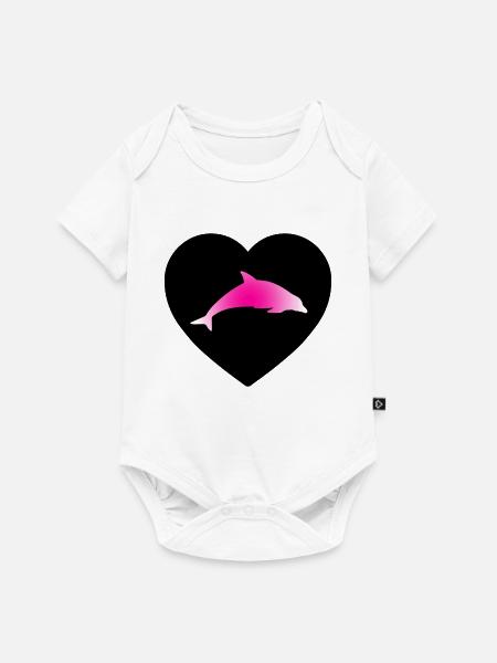 Delfin - Baby Premium Kurzarmbody - Weiß