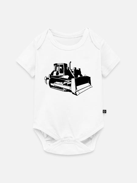 Bulldozer - Baby Premium Kurzarmbody - Weiß