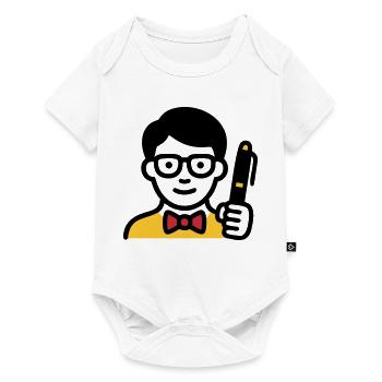 Professeur Professeur Bande dessinée Glasses - Body à manches courtes Premium Bébé - blanc - Devant
