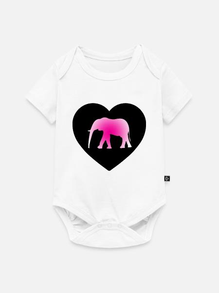Elefant - Baby Premium Kurzarmbody - Weiß