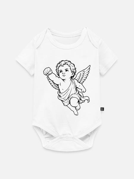 Fliegender Cherub Engel Faust Motiv - Baby Premium Kurzarmbody - Weiß
