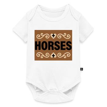 Lettrage des chevaux Retro Riding - Body à manches courtes Premium Bébé - blanc - Devant