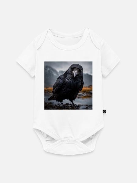 Dunkle Krähe im Feuchtgebiet - Baby Premium Kurzarmbody - Weiß