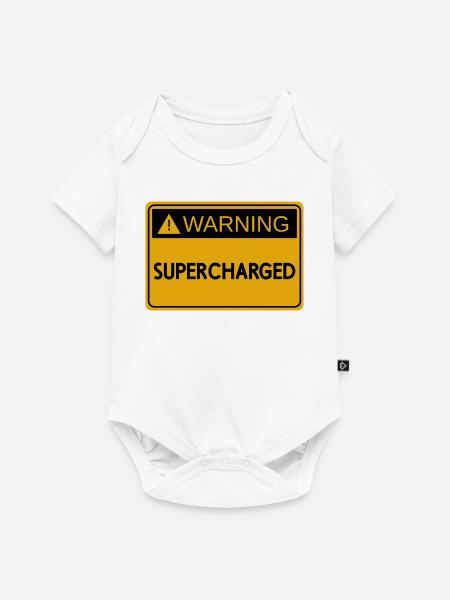 USDM-Aufkleber – SUPERCHARGED - Baby Premium Kurzarmbody - Weiß