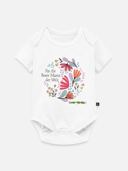 Blumen für die beste Mama - Baby Premium Kurzarmbody - Weiß