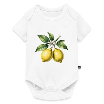 Botanical Lemon Trees Watercolor - Baby Premium short-sleeve bodysuit - white - Front