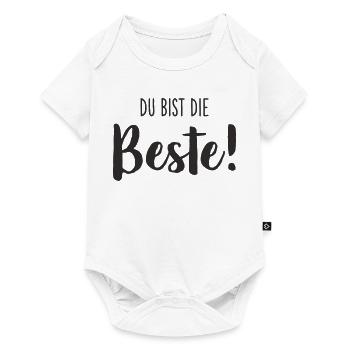 Du bist die Beste – Liebevolles Textdesign - Baby Premium Kurzarmbody - Weiß - Vorne