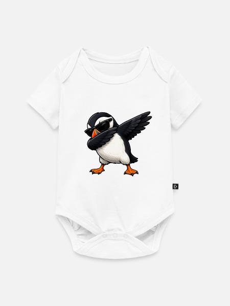 Dabbing Papageientaucher - Baby Premium Kurzarmbody - Weiß