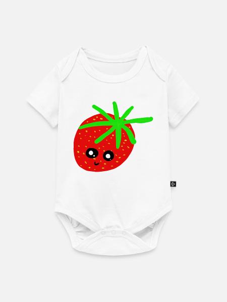 Erdbeere Kinder Erdbeeren  - Baby Premium Kurzarmbody - Weiß