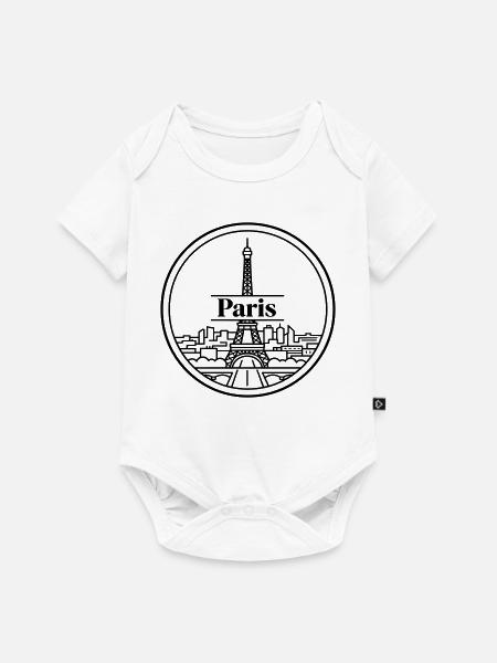 Paris - Baby Premium Kurzarmbody - Weiß