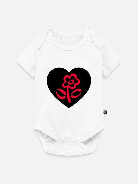 Blumen - Baby Premium Kurzarmbody - Weiß