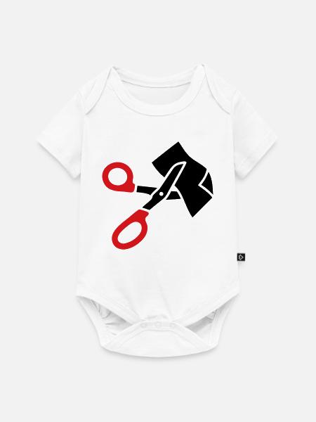 Kleiderschere Rettungsschere - Baby Premium Kurzarmbody - Weiß