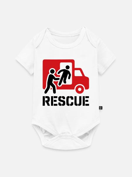 Rescue Rettungsdienst Einsatz - Baby Premium Kurzarmbody - Weiß