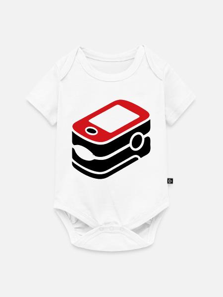 Pulsoximeter Sauerstoff Medizin - Baby Premium Kurzarmbody - Weiß