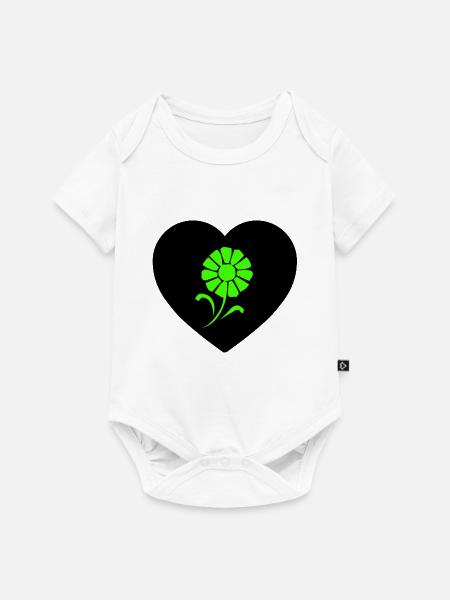 Blumen - Baby Premium Kurzarmbody - Weiß