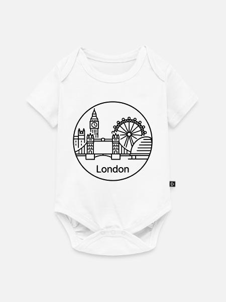 London - Baby Premium Kurzarmbody - Weiß