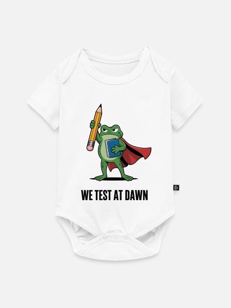 Dawn Test Froschheld - Baby Premium Kurzarmbody - Weiß