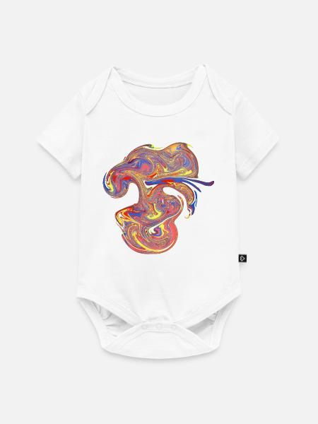 Psychedelische Marmor-Wirbel - Baby Premium Kurzarmbody - Weiß