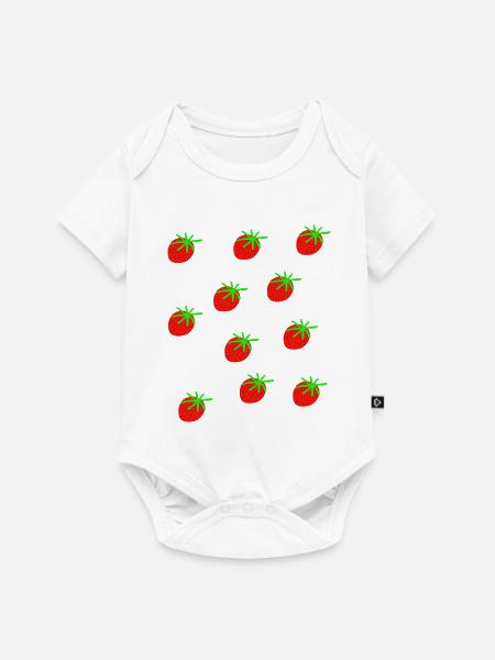Erdbeeren Erdbeere Erdbeeren Garten - Baby Premium Kurzarmbody - Weiß