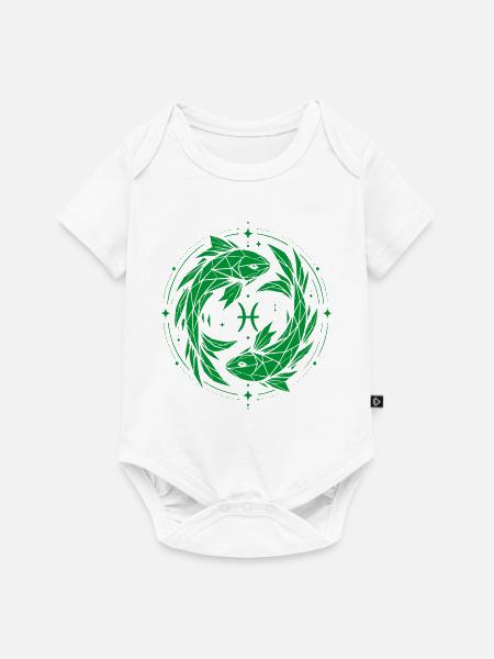 Fische Symbol – Sanft & Modern - Baby Premium Kurzarmbody - Weiß