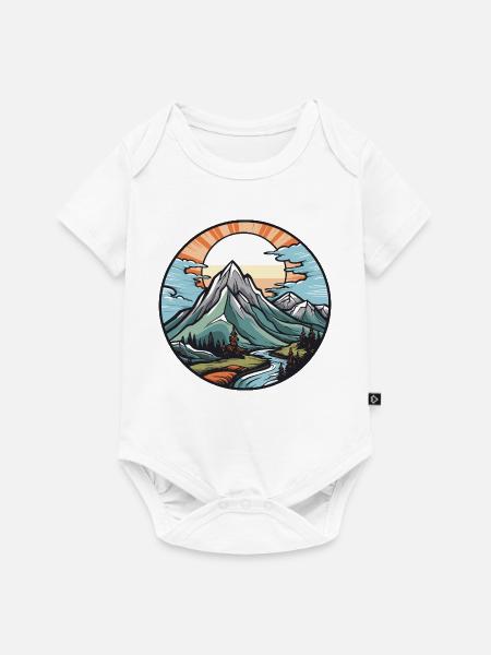Berge Landschaft - Baby Premium Kurzarmbody - Weiß