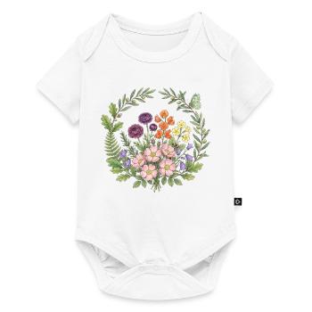 Happy Fragrant Fresh Spring Floral Circle - Baby Premium short-sleeve bodysuit - white - Front