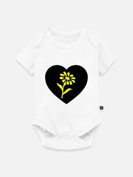 Blumen - Baby Premium Kurzarmbody - Weiß