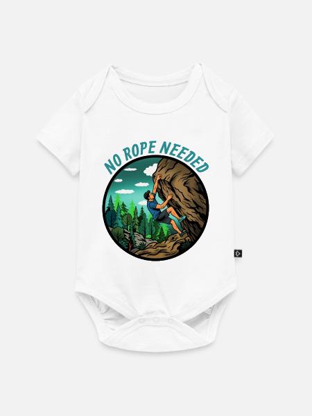 Kein Seil nötig - Bouldering - Baby Premium Kurzarmbody - Weiß