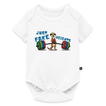 Plaisir en musculation de suricate - Juste des fausses charges - Body à manches courtes Premium Bébé - blanc - Devant