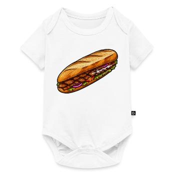 Baguette-Sandwich Illustration - Baby Premium Kurzarmbody - Weiß - Vorne