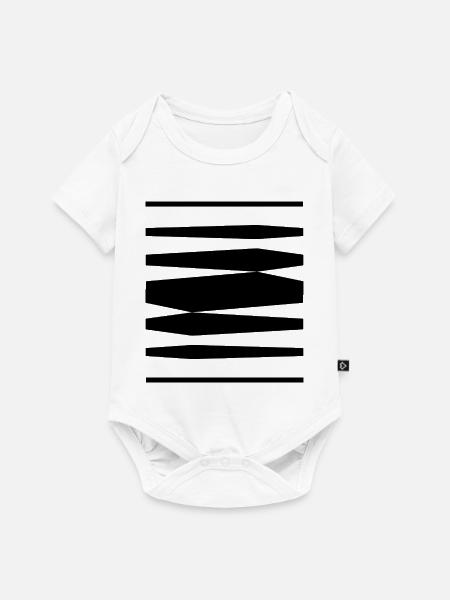Fettes Liniendesign - Baby Premium Kurzarmbody - Weiß