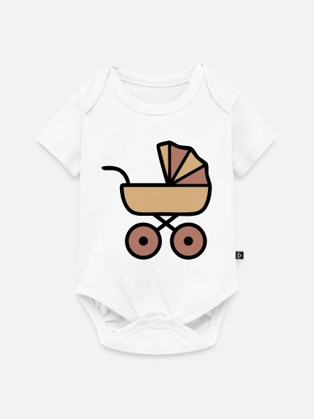 Kinderwagen Baby Boho Icon - Baby Premium Kurzarmbody - Weiß