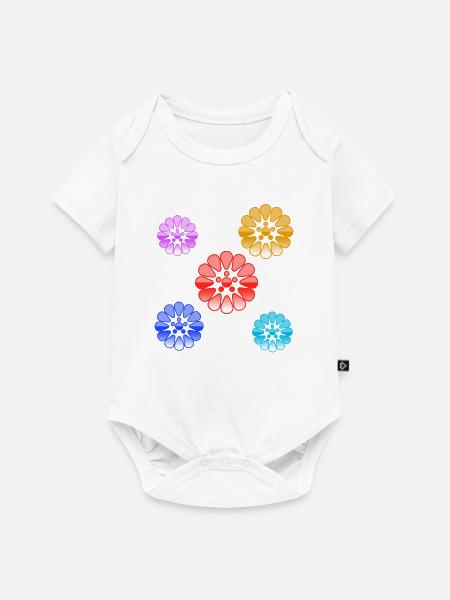 Blumen - Baby Premium Kurzarmbody - Weiß