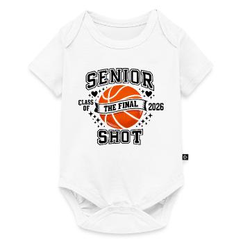 Senior 2026 Basketball – Die letzte Wurfklasse - Baby Premium Kurzarmbody - Weiß - Vorne