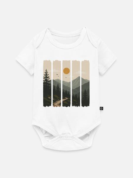 Waldpanorama in Sonnenpaneelen - Baby Premium Kurzarmbody - Weiß