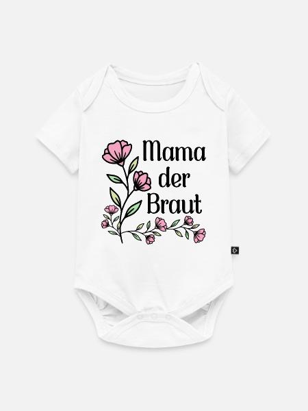Hochzeitsblumen Mama der Braut - Baby Premium Kurzarmbody - Weiß