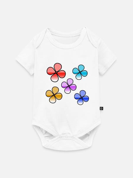 Blumen - Baby Premium Kurzarmbody - Weiß