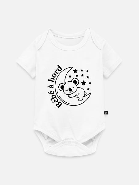 Baby-Koala-Autoaufkleber an Bord - Baby Premium Kurzarmbody - Weiß