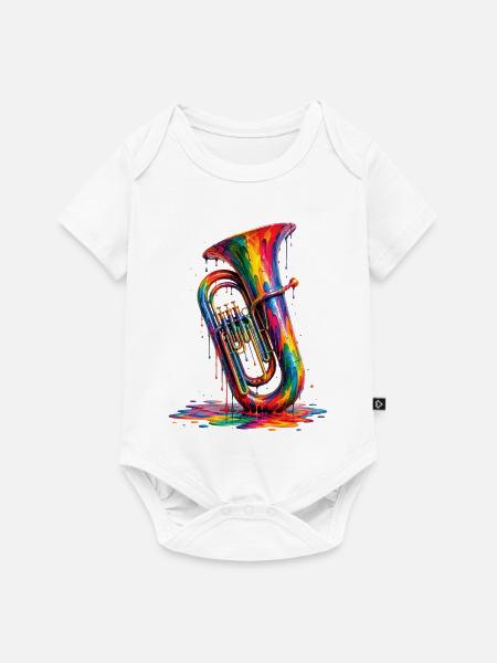 Tuba mit tropfender Farbe - Baby Premium Kurzarmbody - Weiß