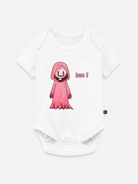 Süßer pinker Halloween-Geist sagt Buh? - Baby Premium Kurzarmbody - Weiß