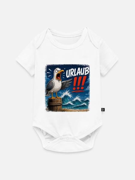 Urlaub!!! Sturm am Meer - Baby Premium Kurzarmbody - Weiß