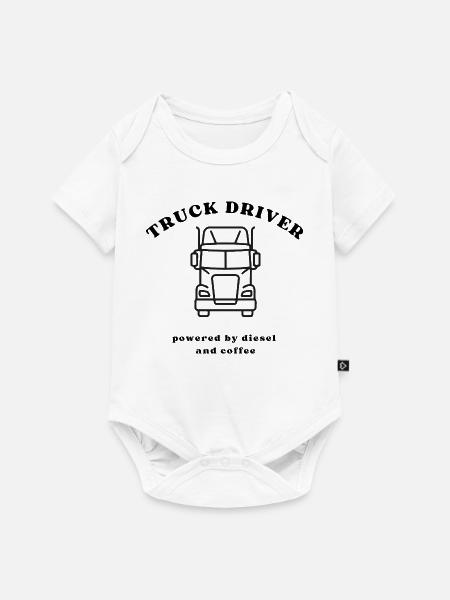Linien-Truck Frontansicht - Baby Premium Kurzarmbody - Weiß