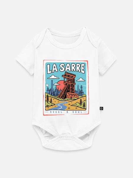 Saarland - La Sarre Stahl & Seele - Baby Premium Kurzarmbody - Weiß
