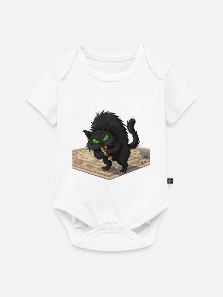 Aggro Katze auf Perser-Teppich - Baby Premium Kurzarmbody - Weiß