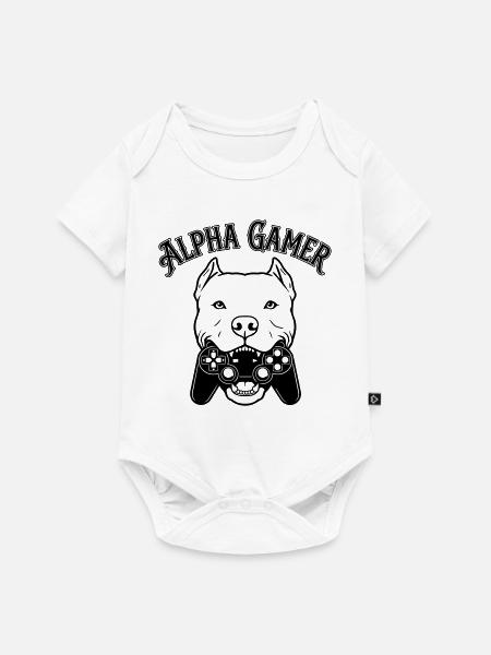 Alpha Gamer - Baby Premium Kurzarmbody - Weiß